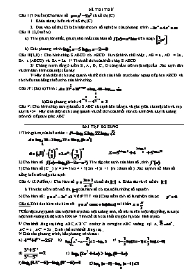 Đề thi thử học kì I Toán 12